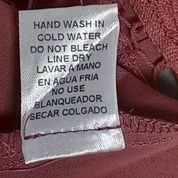 Entro Dress Women's Small Polyester 3/4‎  Sleeve Lace Accent Keyhole Flowy Red - Picture 12 of 16